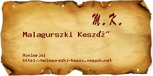 Malagurszki Kesző névjegykártya